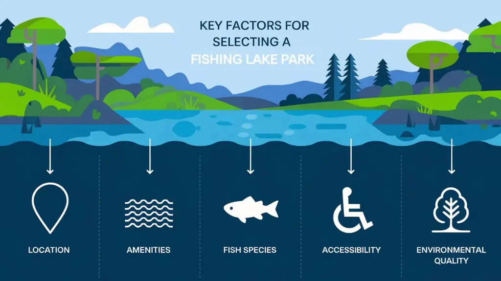 Key factors to consider when choosing a fishing lake park, including location, amenities, and fish species.